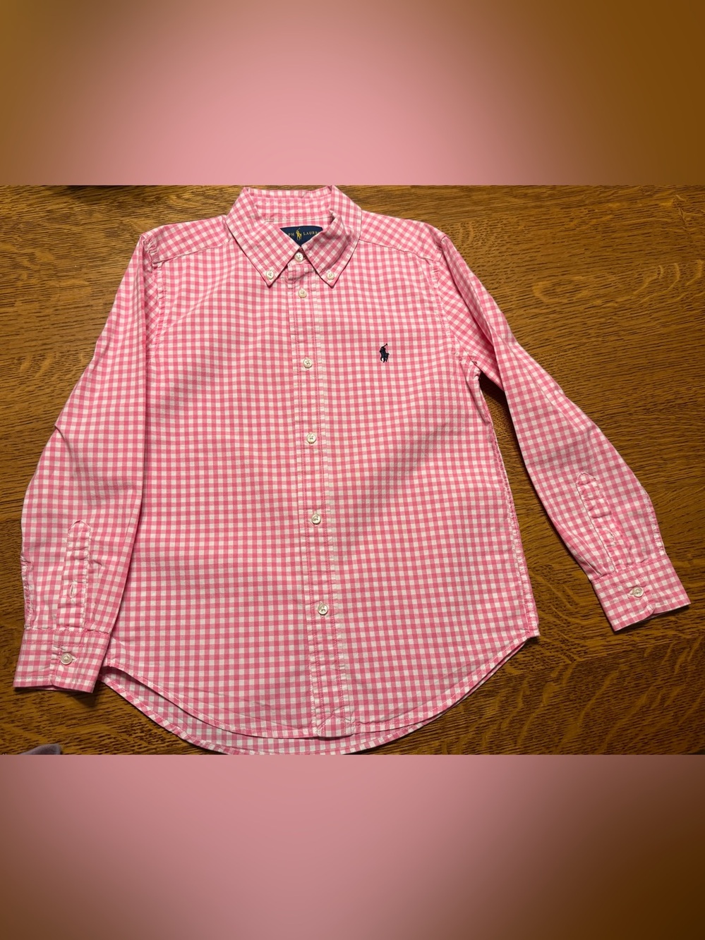 Ralph Lauren Pink Gingham Button-Down Shirt